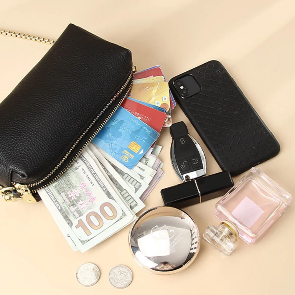 Monedero Women Fashion Chain Bag Head Layer Cowhide Pillow Bags Large Cpacity All-match Money Pouch Design Suitable For Dating