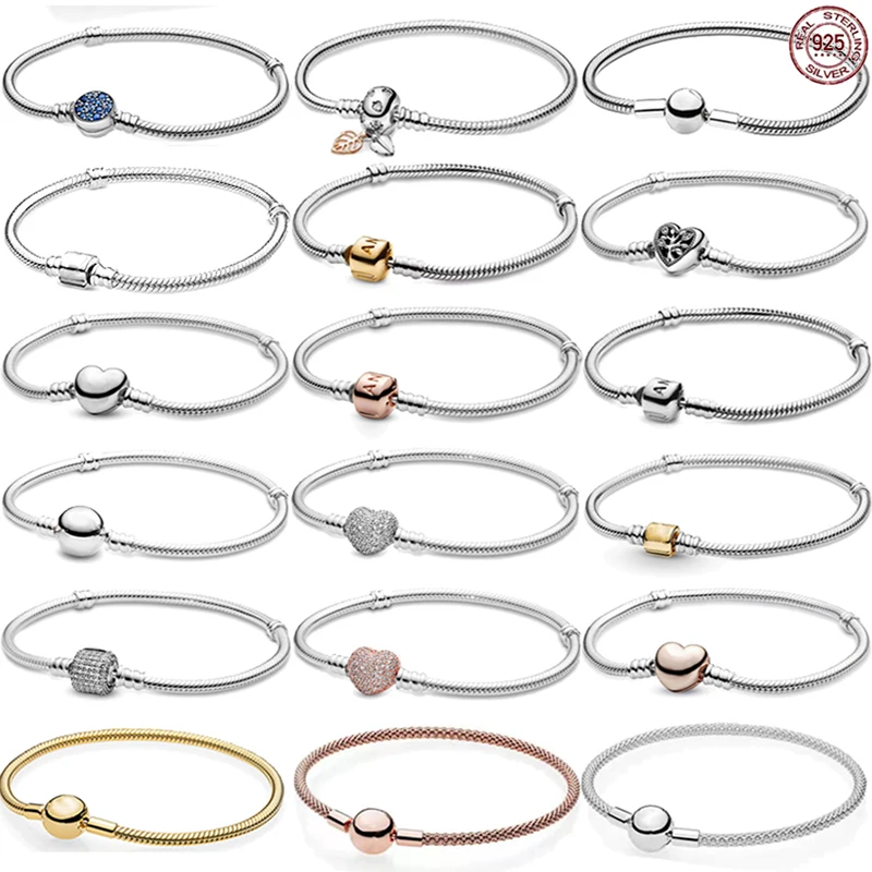 

High quality 925 sterling silver classic heart-shaped bracelet Fit original design Charm Beaded DIY Anniversary Gift