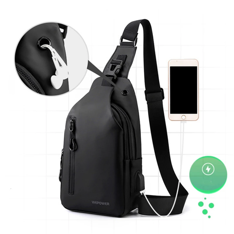 

Men's Chest Bag Casual Large-Capacity One-Shoulder Messenger Bag Korean Version Of The Motorcycle Anti-Splashing Trend Backpack