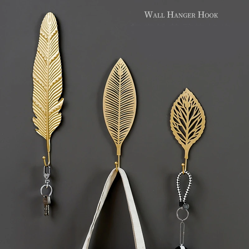 

Retro Leaf Decorative Wall Hook Home Decor Wall Mounted Hooks for Towel Holder in Bathroom Scarves Towels Hat Purse Key