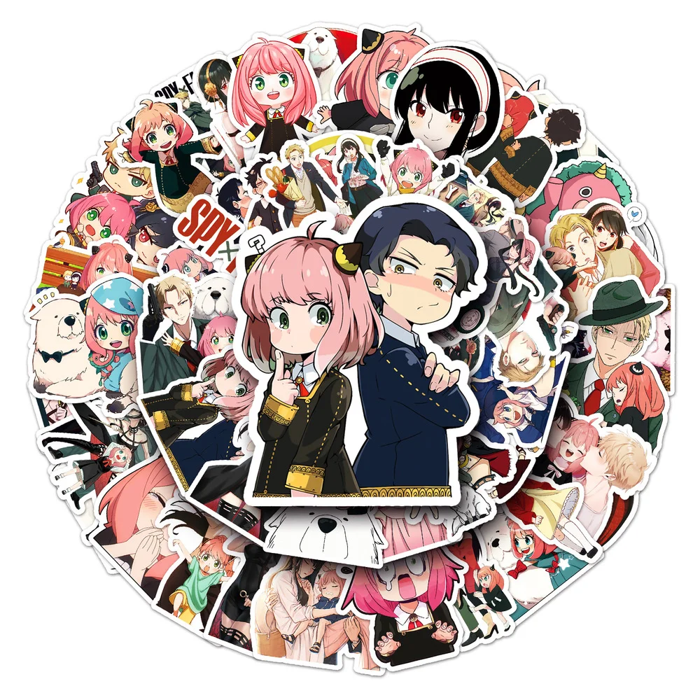 

10/50PCS Cartoon Spy Family Anime Stickers Laptop Skateboard Luggage Suitcase Phone Graffiti Cute Stickers Kids Gift Toy Decal