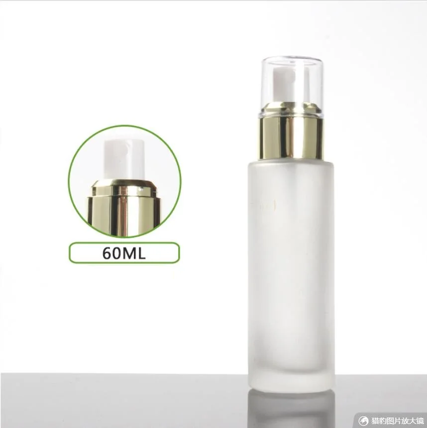 60 мл матовая/зеленая/синяя стеклянная бутылка золотой флакон с помпой Прозрачная