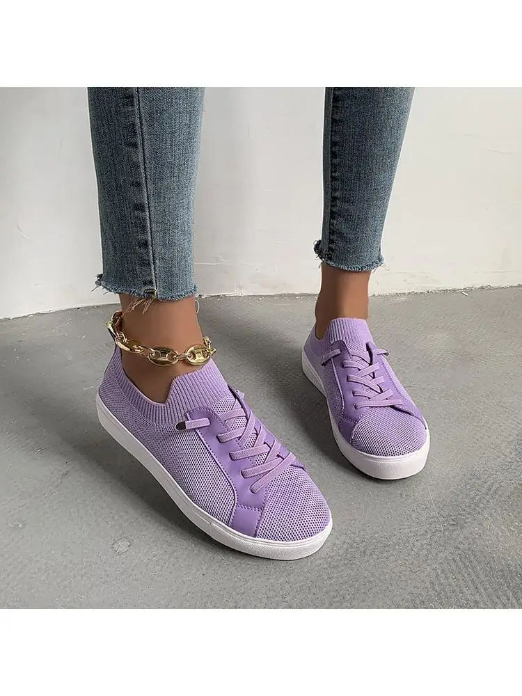 

2022 Spring and Autumn Sports and leisure net surface breathable women's shoes flat light non-slip comfortable board shoes