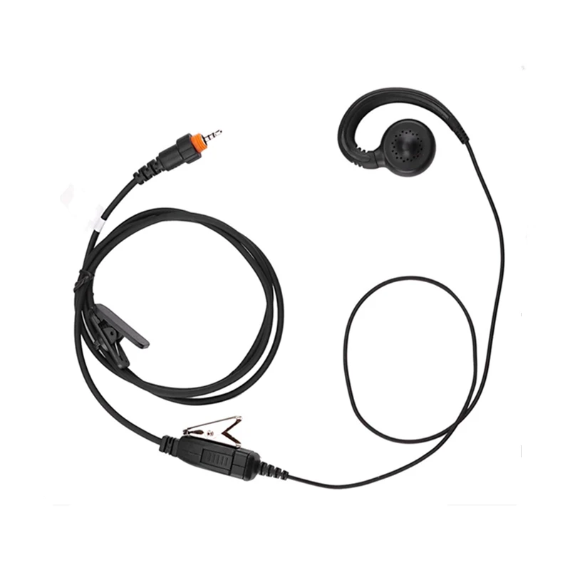 CLP1010 Earpiece for Motorola CLP1040 Walkie Talkie 2 Way Radio with C Ring Single Wire Earpiece and Mic PTT