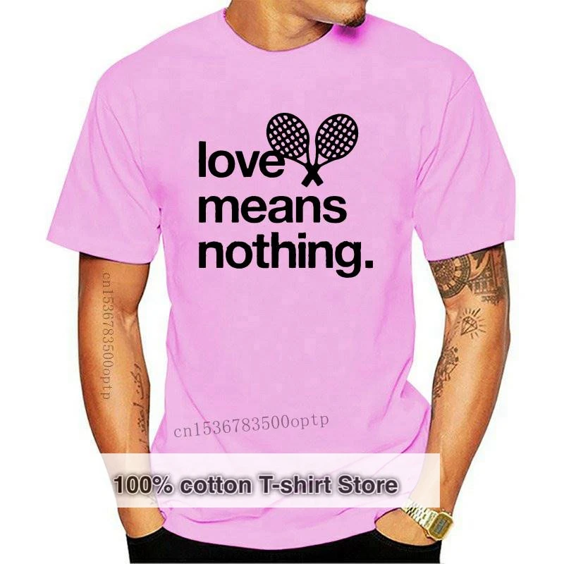 

New Mens Love Means Nothing Tshirt Funny Tennis Sports Tee For Guys (Heather Grey) -