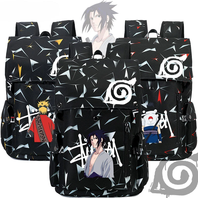 Студенческая сумка Naruto с мультипликационным принтом вместительный Повседневный