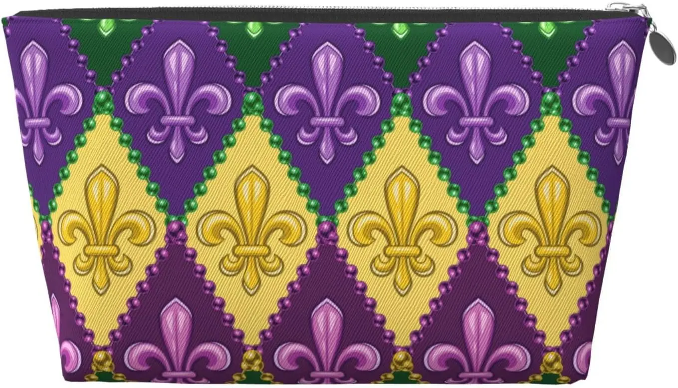 Mardi Gras4 Косметичка Женская дорожная косметичка Кожаная водонепроницаемая Все