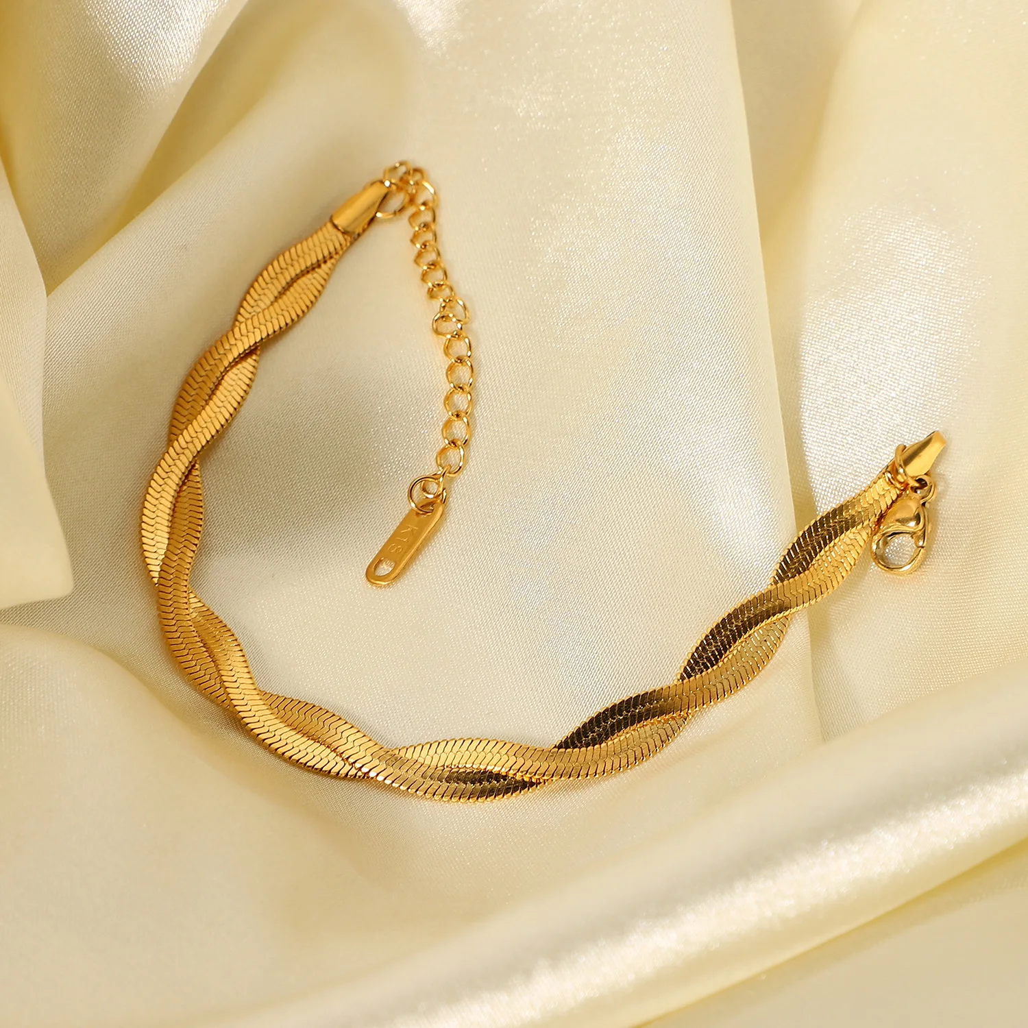 

2022 New 18K Gold Double Layer Snake Bone Braided Chain Combination Bracelet Women Girl Trendy Fine Viking Luxury Jewelry Gift