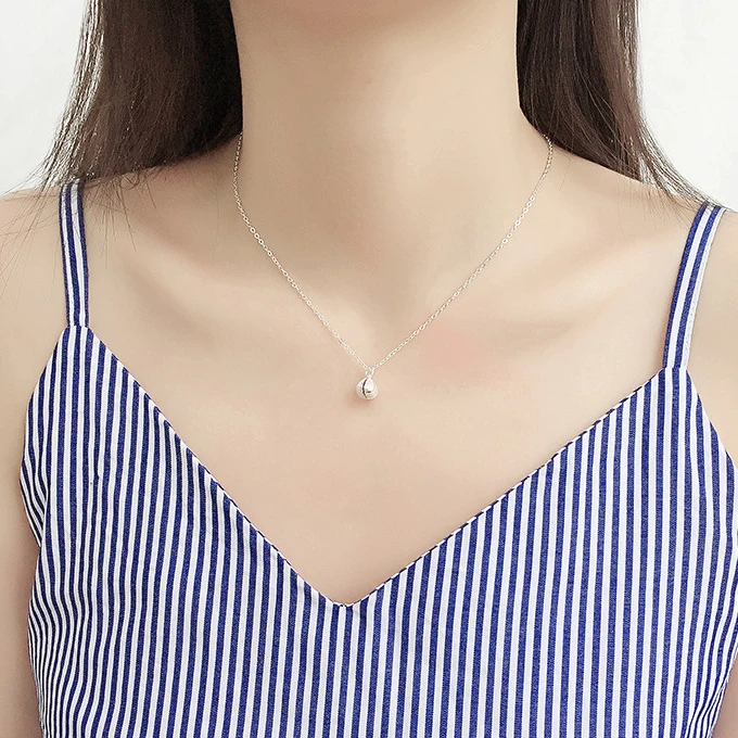 MEETSOFT ожерелье из серебра 925 пробы с жемчужинами и зубчатым кулоном для женщин