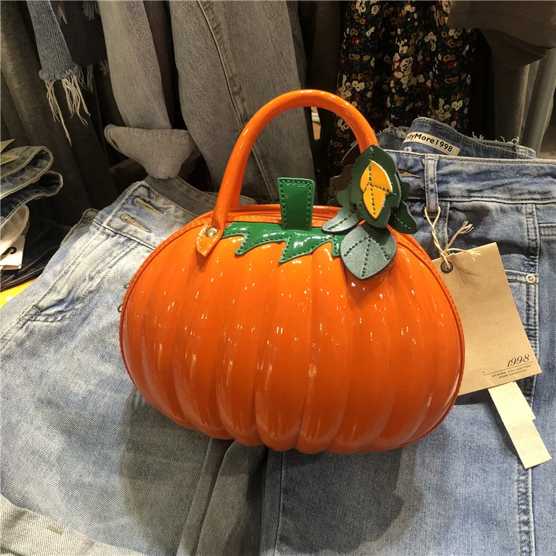 

New Korean Version of Pumpkin Bag Shape Personality Creative Portable Shoulder Messenger Bag Fashion Women's Shopping Handbag Cc
