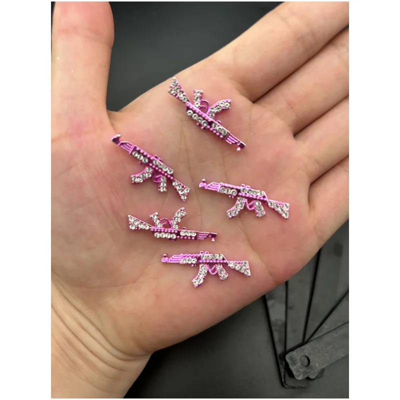 

10pcs/5pcs Gun Rabbit Nail Rhinestones 3D Nail Charms Glitter Crystal Alloy Jewelry Gems Nail Art Manicure Decorations Supplies
