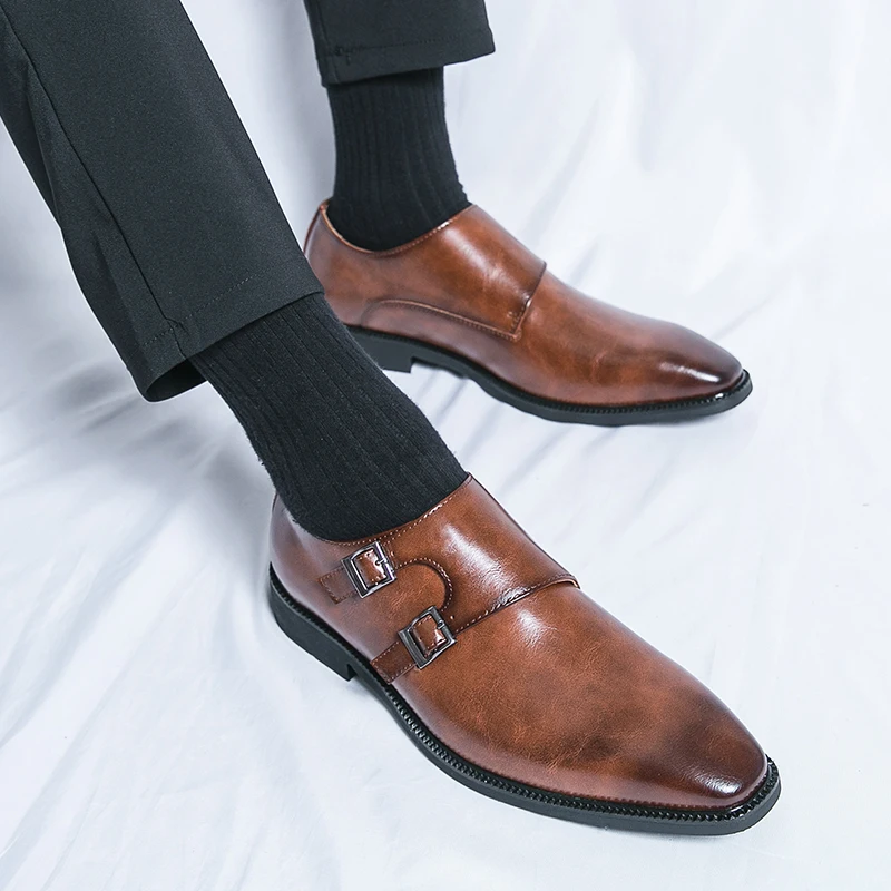 

Мужские классические туфли на платформе, Роскошные итальянские брендовые дизайнерские свадебные туфли коричневого цвета в британском стиле, новый стиль