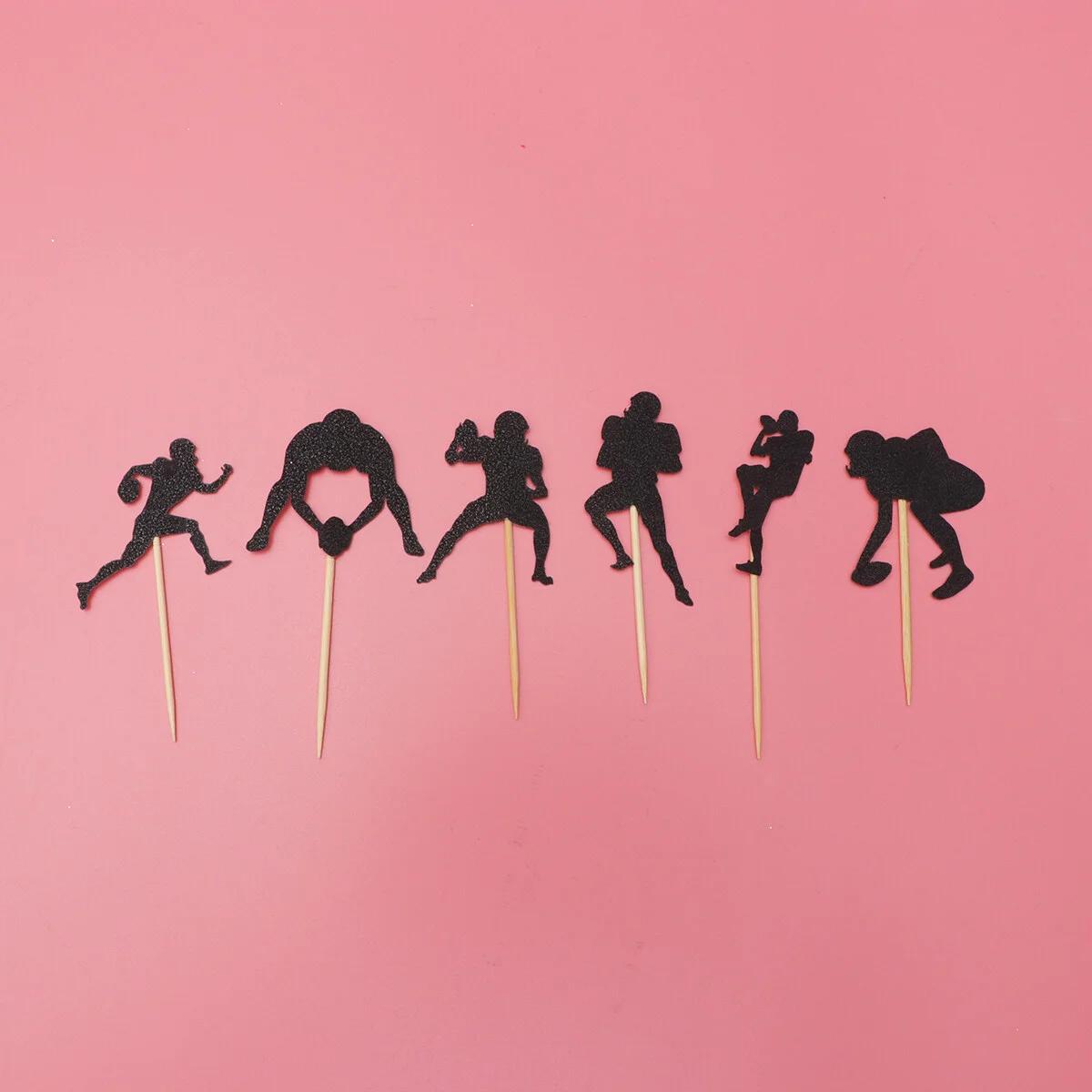 

24 Pcs Appetizer Toothpicks Food American Football Cake Toppers Party Paper Dessert Decorations Cupcake Wooden Baby
