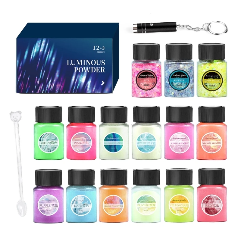 

N58F светящийся пигментный порошок, приятный для кожи, безопасный, прочный, подходит для смолы, ремесла, музыкального вечеринки,