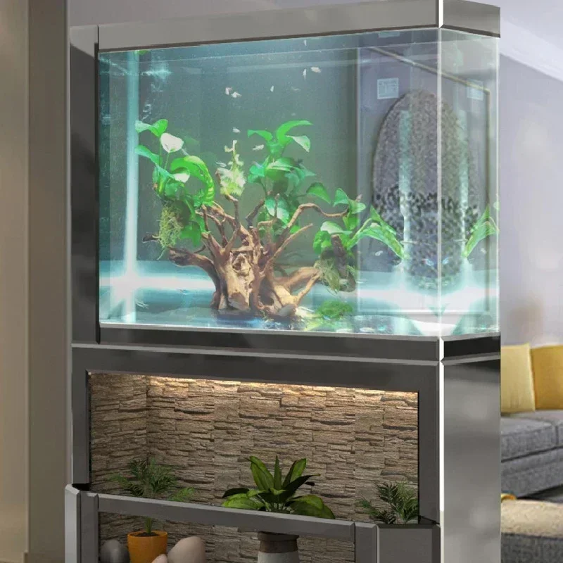 Аквариум большая гостиная занавеска для воды настенная маленькая ультра-белая