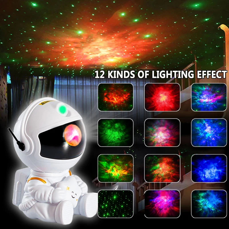 Starry Sky Astronaut Night Light Star Projector Lamp With Remote Control And Timer Mood Lighting Home Room Decor Gifts