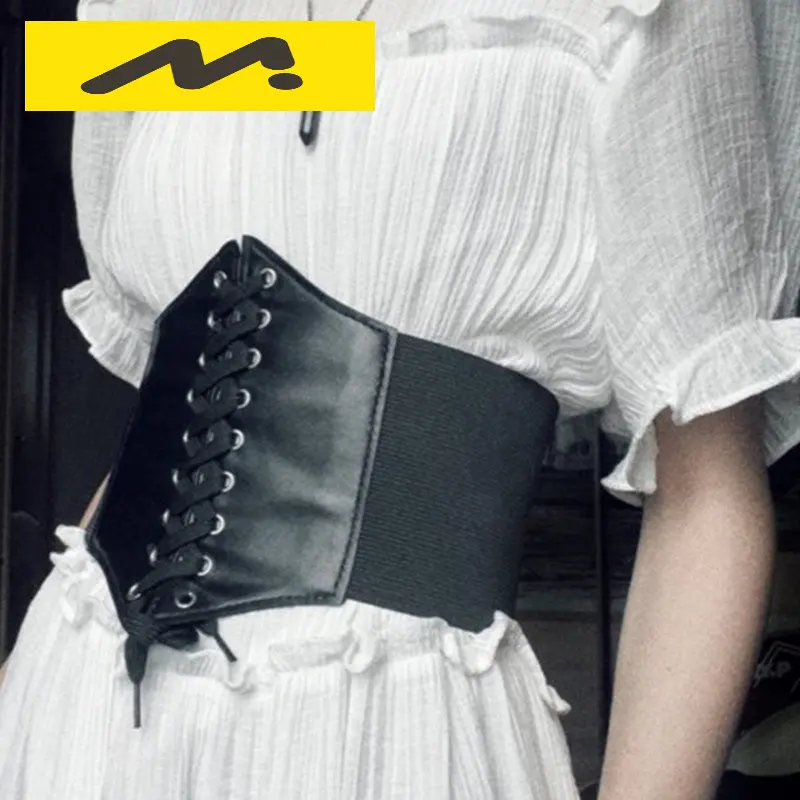 

Corset Wide Belts PU Leather Slimming Body Waistband For Women Elastic Waist Belts Cinto Sobretudo Feminin Ceinture Femme Fajas