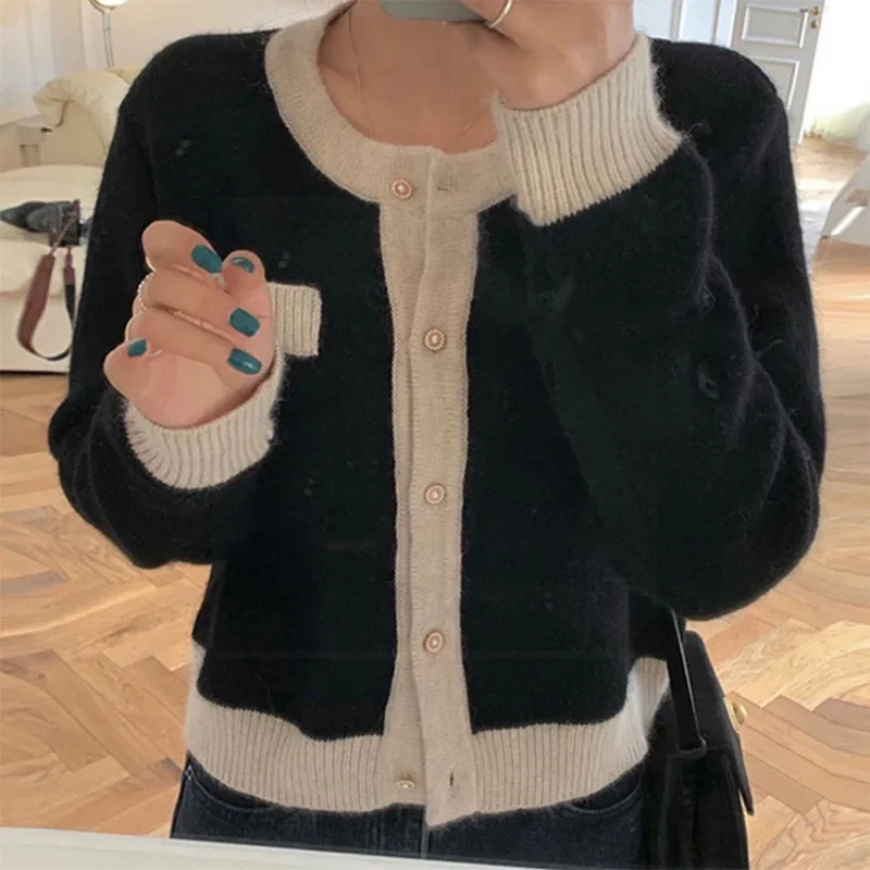 Свитер на пуговицах со свежим жемчугом кардиган женский винтажный светский