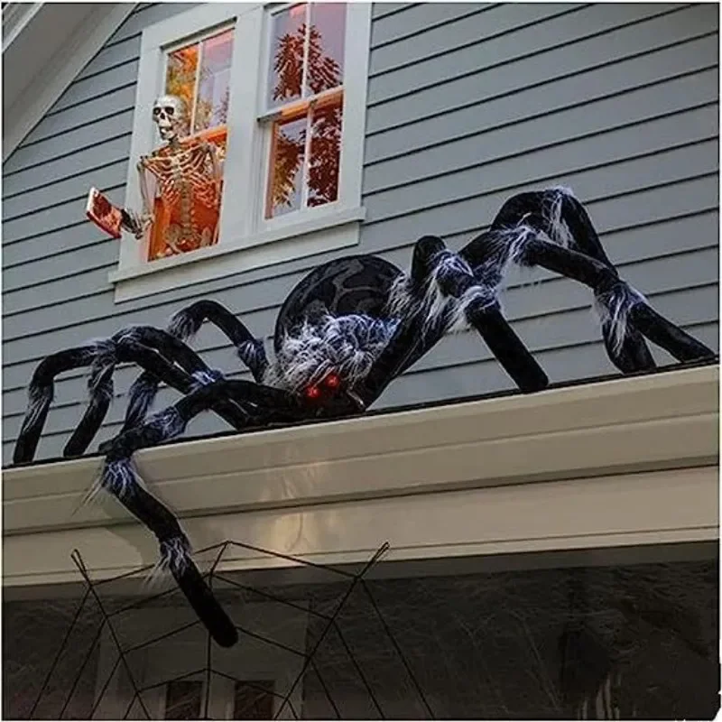 

30-90CM Halloween Realistic Black Plush Spider Decoration Prop Simulation Giant Spider Children's Toy Party House Decoration