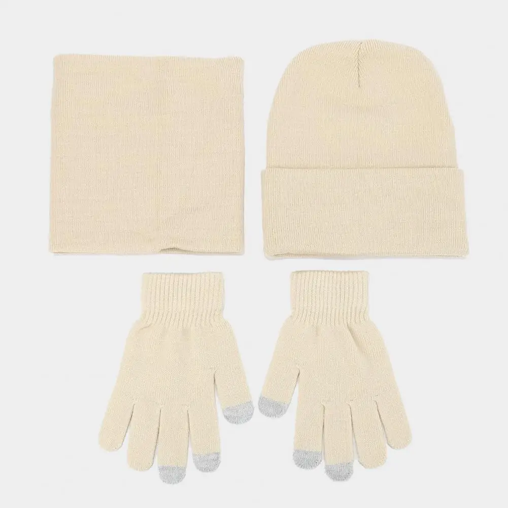 Зимняя шапка шарф перчатки комплект шапки зимняя теплая вязаная для женщин на