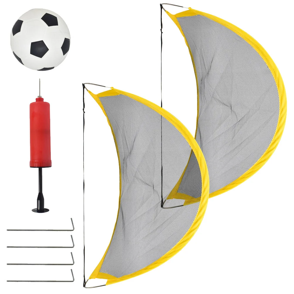 

8 Pcs Football Plaything Folding Mini Kids Game Training Door with Football Inflator and Iron Nail for School