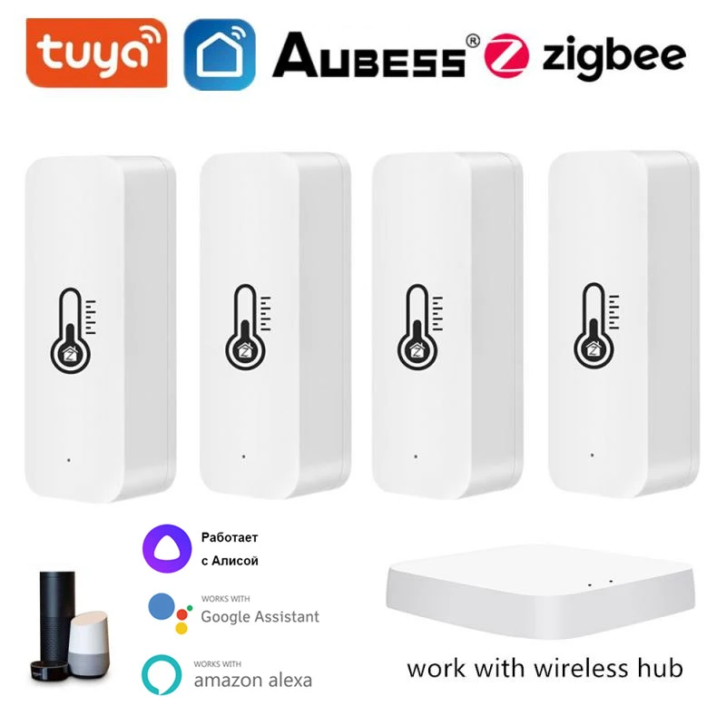 

Tuya Zigbee Temperature Humidity Sensor Monitoring Reminder Temperature Humidity Via Smart Life Voice Control Alexa Google Home