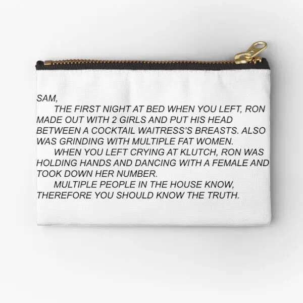 

Anonymous Letter To Sammi Zipper Pouches Men Underwear Storage Money Wallet Pocket Socks Women Bag Small Cosmetic Packaging
