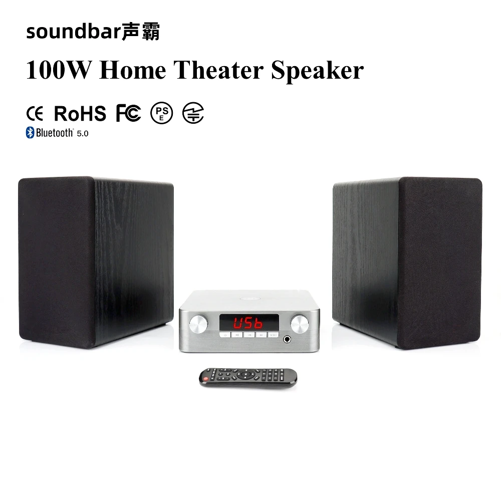 

Power Amplifier Sound Box Combination Sound Blaster Home100W High Power Wooden Bluetooth Speakers Suitable For Conference Dance
