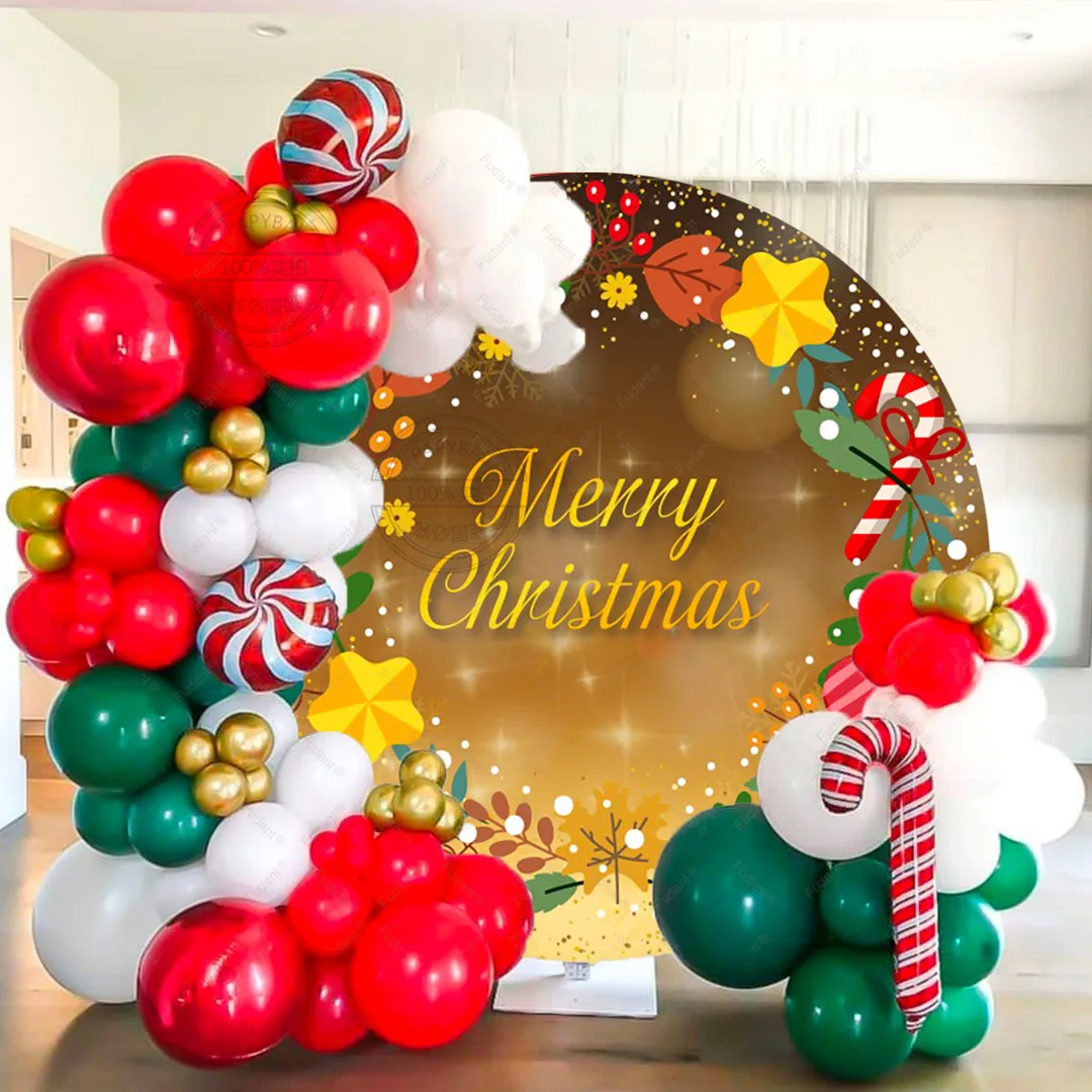 

126pcs Merry Christmas Party Balloons Arch Garland Kit Red Green Latex Balls Candy Cane Foil Balls Party Decorations Supplies