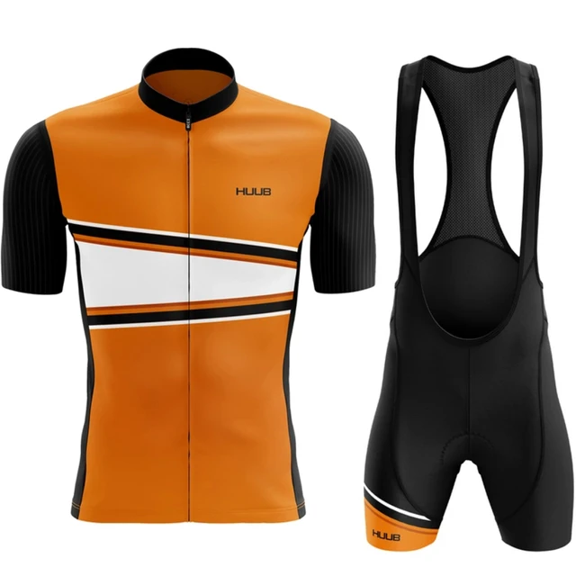 

HUUB Orange Cycling Jersey Set Summer Cycling Clothing MTB Bike Clothes Uniform Maillot Ropa Ciclismo Man Cycling Bicycle Suit