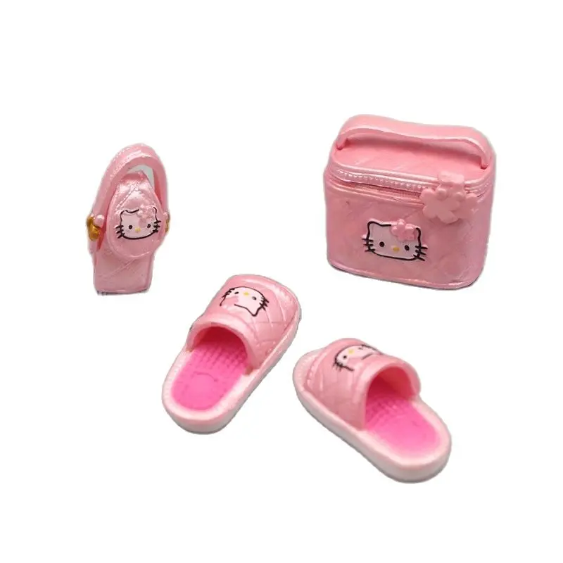 

Sanrio Hello Kitty Anime Figure 3Cm Mini Slippers Bag Mobile Phone Makeup Bag Suit Figurines Collectibles Toys Send A Gifts