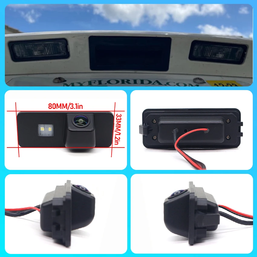 Фото CCD HD 170 °   Камера заднего вида Fisheye для Volkswagen Polo Hatchback MK5 2009-2017, автомобильный монитор №2