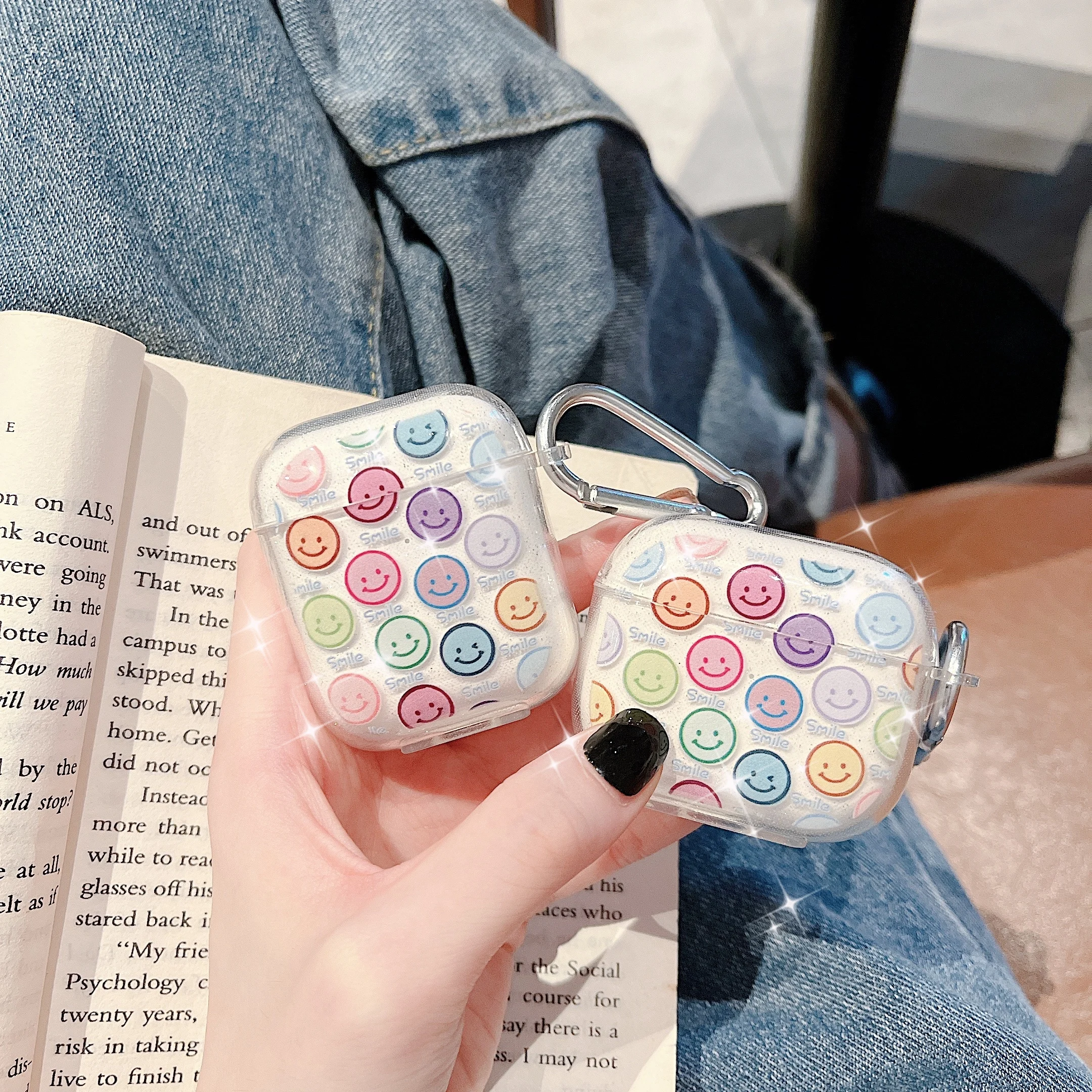 

Smile Clear Transparent Cartoon Cases for Apple AirPods 1 2 3 Pro Pro2 Air pods Case Silicone Wireless Earphone Earbuds Cover