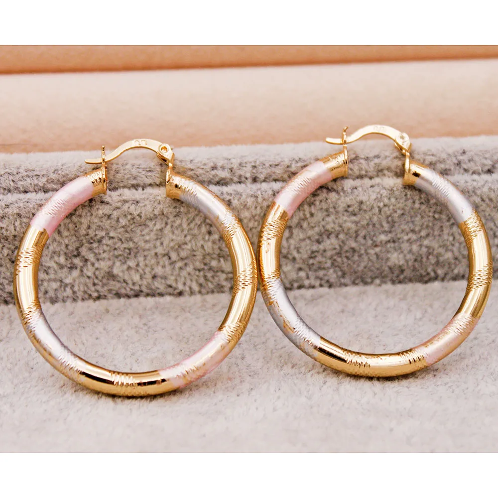 

Classic Rock Gold Plated Copper Round Hoop Earrings Hip Hop Earring For Women Fashion Jewelry Accessories Wedding Party Gift