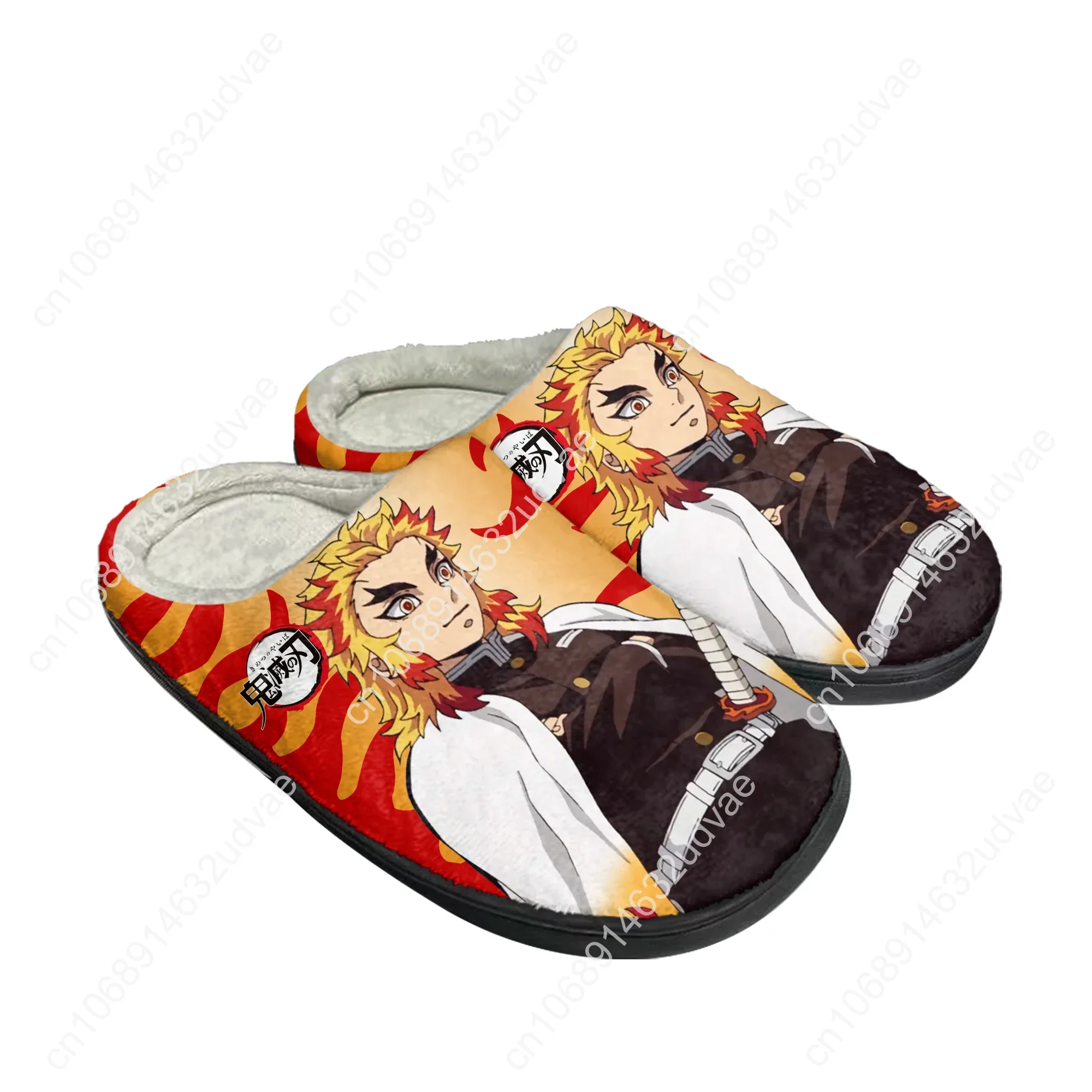 Kyojuro Rengoku Kimetsu No Yaiba домашние хлопковые тапочки на заказ мужские и женские сандалии