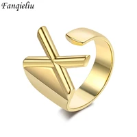 fanqieliu gold color s925 stamp letter ring for women trendy jewelry girl gift new fql20488