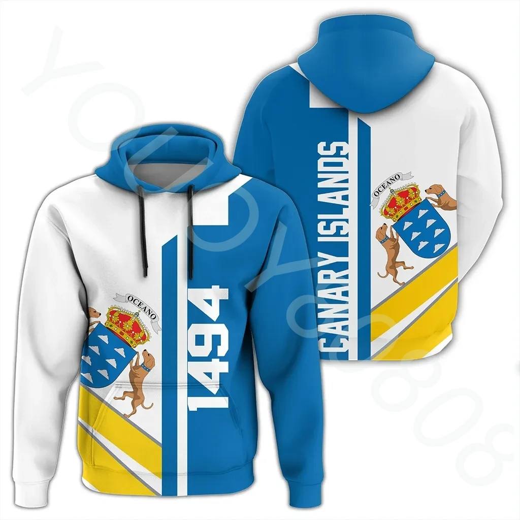 

New men's sweater accessories 3D printing Africa Canary Islands semi-concept pullover retro Harajuku casual zip-up shirt clothin