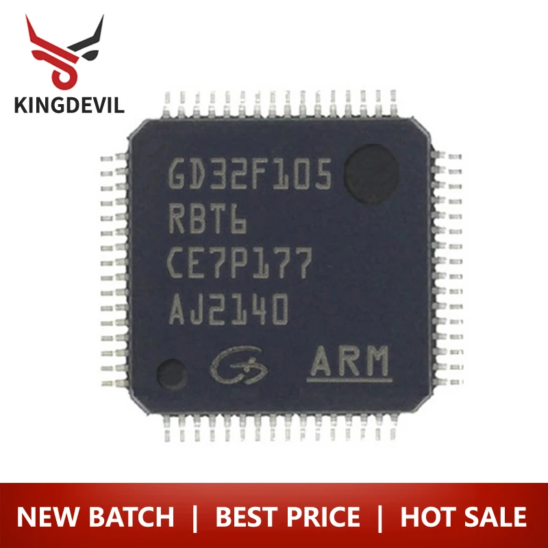 

Микроконтроллер GD32F105RBT6 LQFP64 CortexM3, однокристальный, совместимый с заменой STM32F105RBT6, LQFP-64, 1 шт./партия