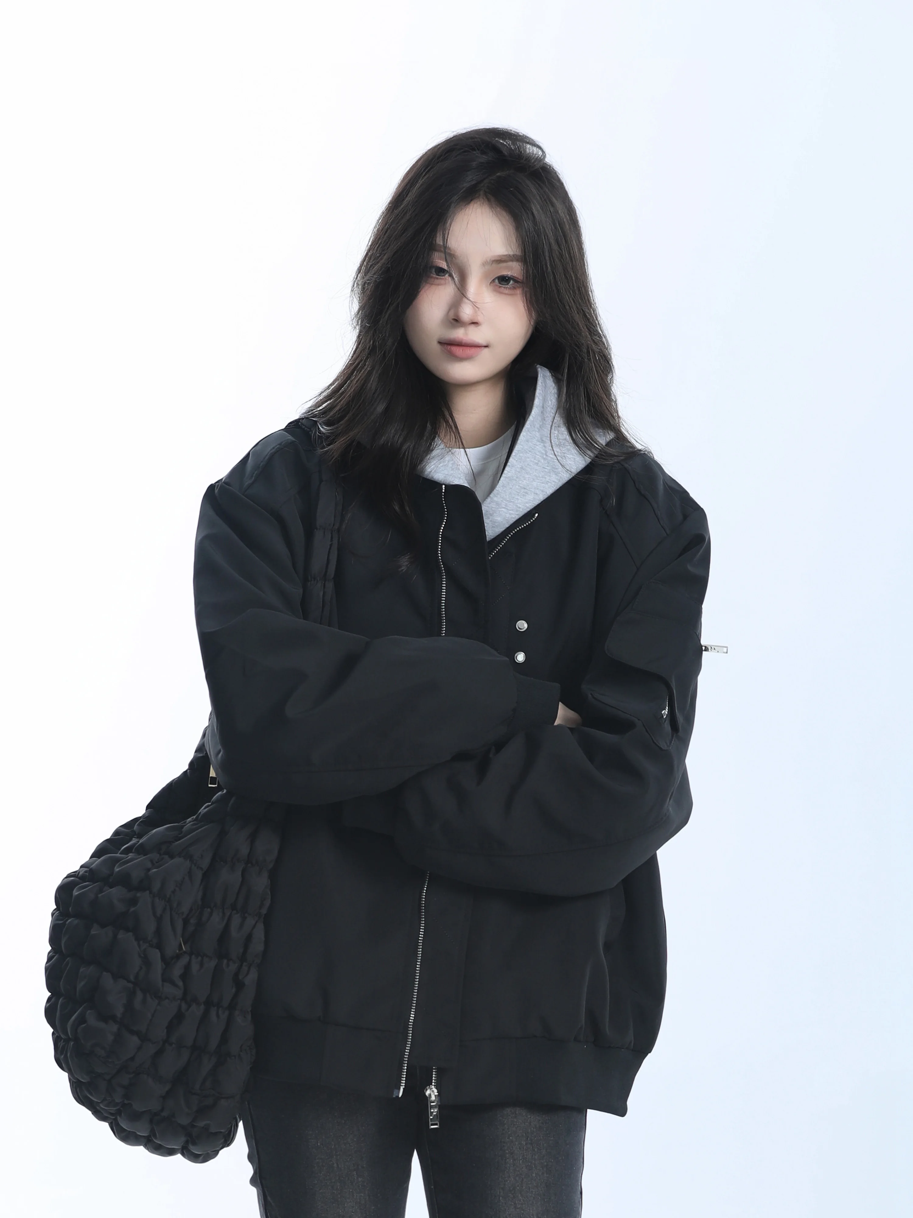 [Sitting in the Mountains] American vintage Vintage Baseball Uniform Outerwear Women Neutral Sle Loose Fashion Brand Jacket...