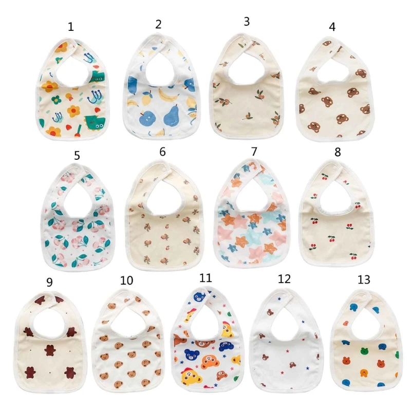 

Baby Teething Bib Feeding Bib Soft Snap Bib Baby Burp Cloth Soft Cotton- Bibs