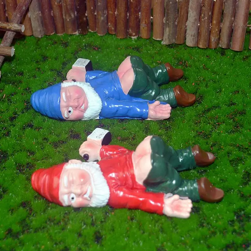 

Drunk Gnomes Garden Decor Dwarf Lying Down Figurine Gnome Lawn Ornament Sculpture Bonsai Decoration For Yard Ornaments Gnomes