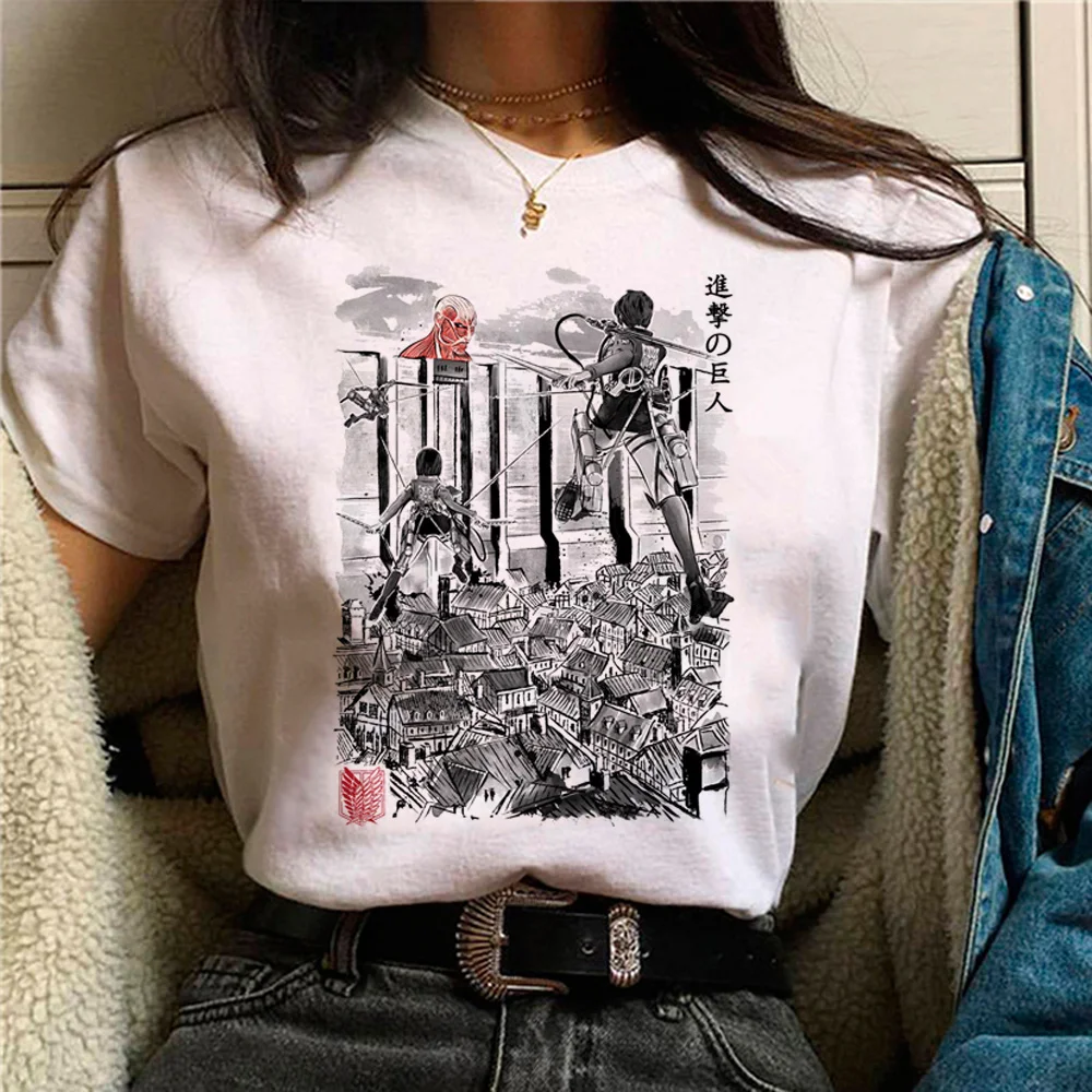 

attacke attack on titan tshirt women manga Tee girl 2000s anime Japanese clothes