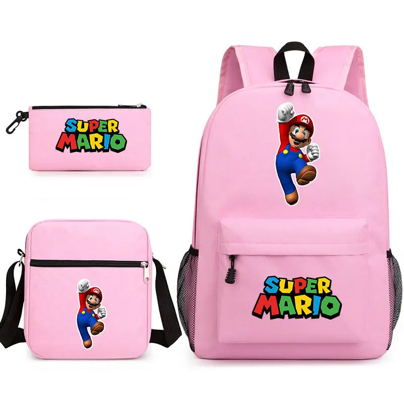3 шт./компл. рюкзак Super Mario сумки через плечо Чехол-Карандаш Чехол с героями