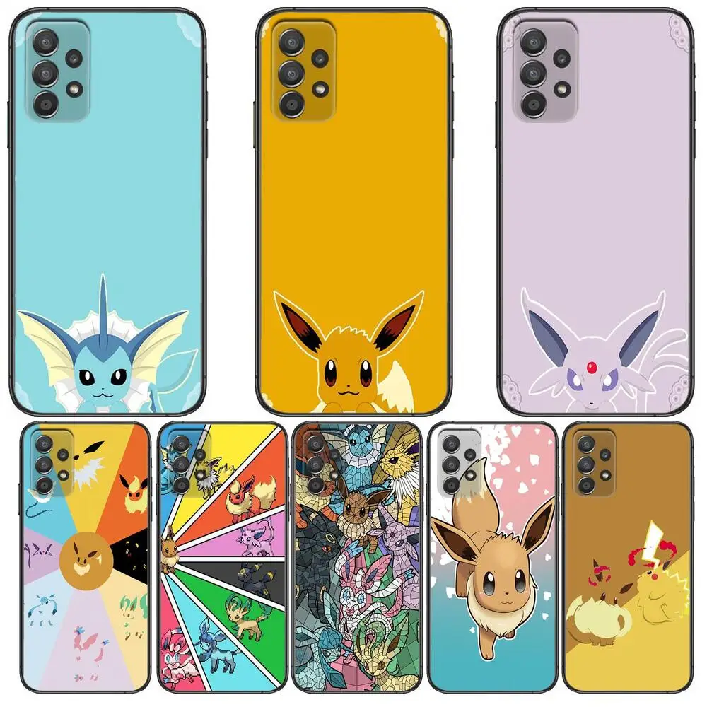 

Eevee Pokemon Cute Phone Case Hull For Samsung Galaxy A70 A50 A51 A71 A52 A40 A30 A31 A90 A20E 5G a20s Black Shell Art Cell Cove