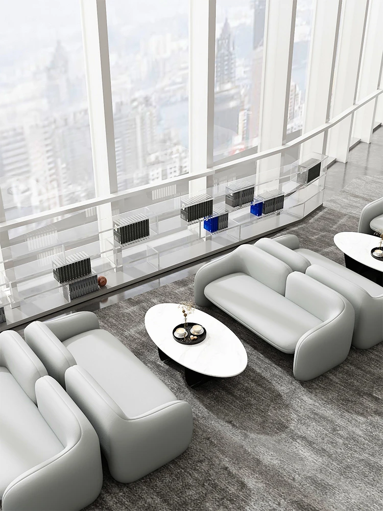 

Офисный диван, современный минималистичный бизнес-приемник, кофейный столик для трех человек, комбинированный офисный диван для трех человек