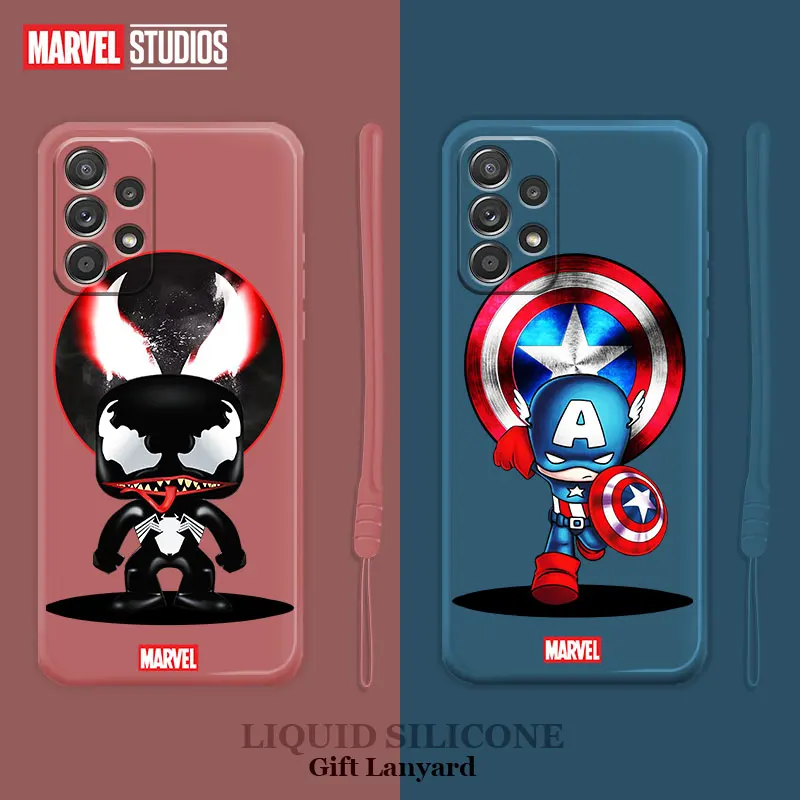 

Funda Marvel Cartoon Captain America Venom Phone Silicone Liquid Coque Case for Samsung Galaxy A52 A12 A51 A32 A21s A71 4G 5G