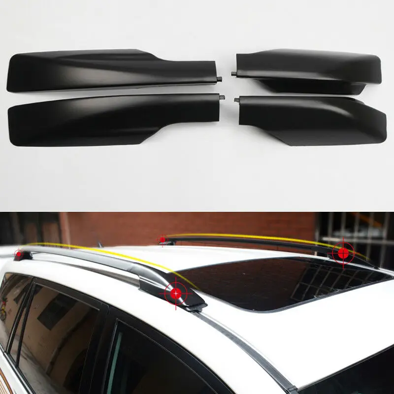 

Black Roof Rack Bar End Cover Shell Replace 4pcs For Toyota RAV4 2006-2012