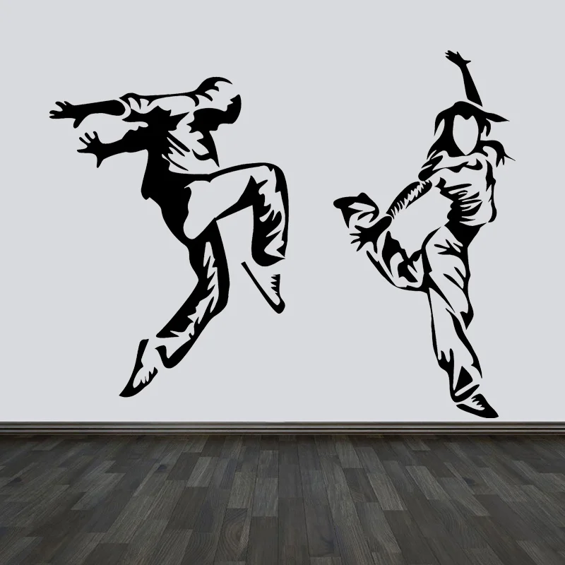 

Hip Hop Dancers Wall Decals Break Dance Contemporary Dancer Vinyl Interior Decor Dancing Studio Teens Room Sticker Murals S568