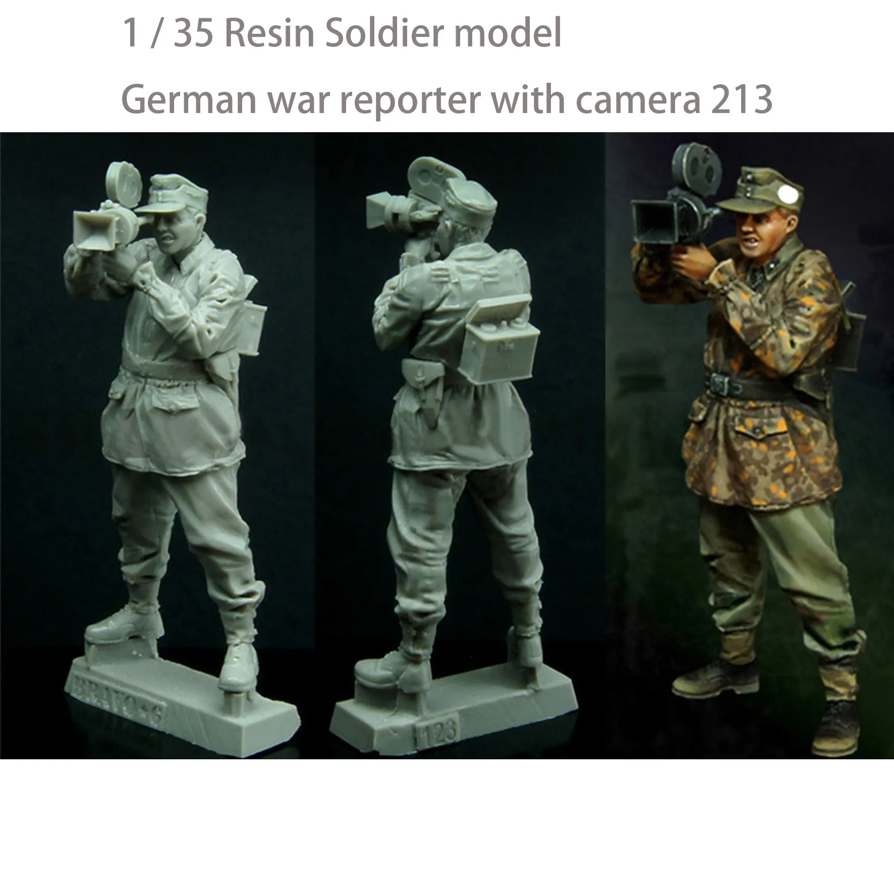 

1 / 35 Resin Soldier model German war reporter with camera 213 Uncolored model