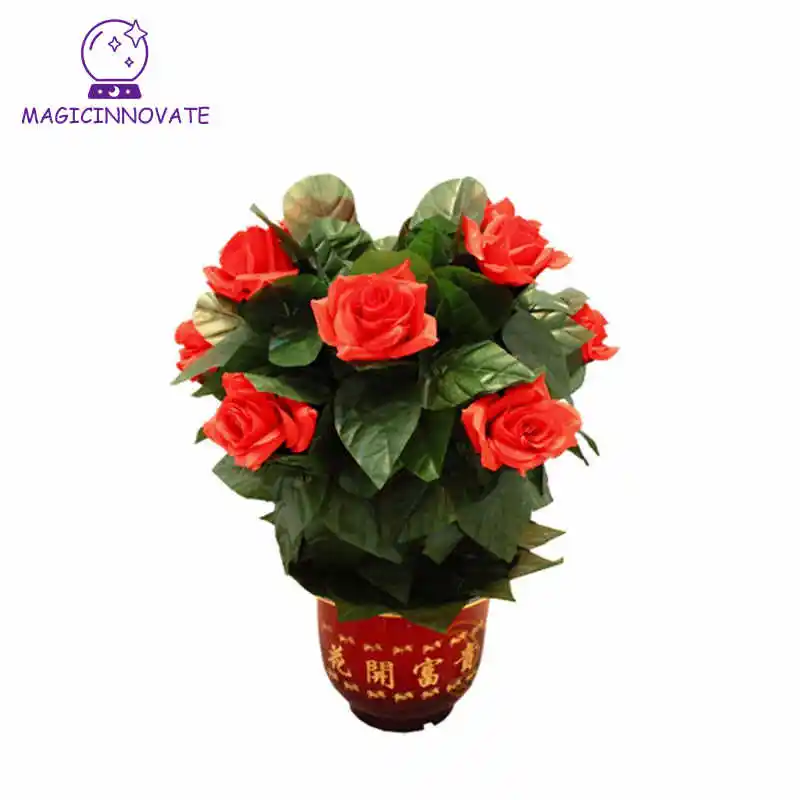

Цветущая Роза с пультом дистанционного управления, 10 цветов, появляющихся розы, волшебный трюк, иллюзия, подарок на свадьбу, День святого Валентина